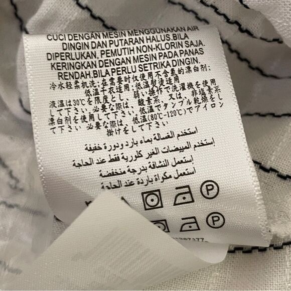 NWT BCBGeneration Faux Wrap 3/4 Sleeve Striped Blouse White Black Size XS - Picture 16 of 16